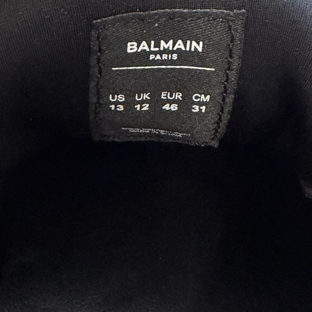 NEW! $1,195 Balmain Paris Unicorn Sneakers Black White 13 / 14 - Picture 11 of 15